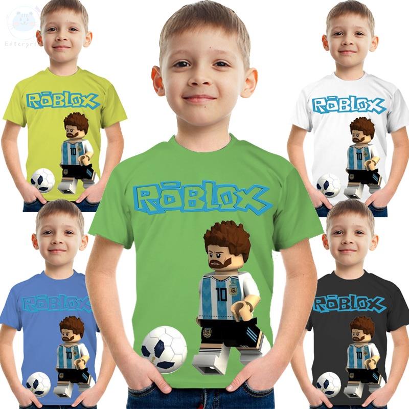 【童裝】Roblox 兒童 Messi T 卹男孩生日禮物派對兒童動漫短袖時尚休閒上衣嬰兒舒適服裝