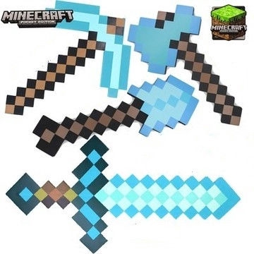 Zhenghao Minecraft泡沫劍鎬斧頭minecraft泡沫武器模型玩具禮物 蝦皮購物
