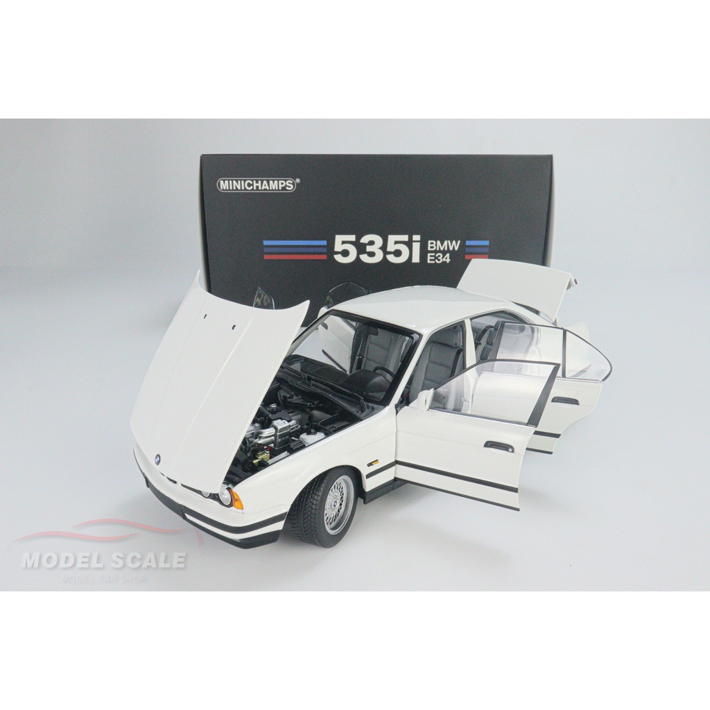 【模例】Minichamps 1/18 BMW 535i (E34) 1988 白色 合金全可開