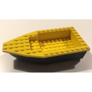 公主樂糕殿 LEGO 樂高 16x8x3 船 快艇 黃色 黑色底 可浮在水上 28533c02 *25-06 M031