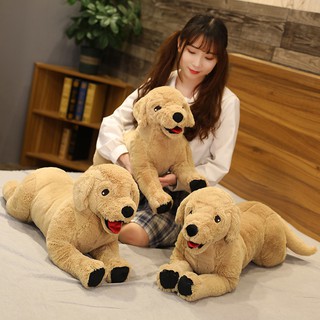 ins網紅狗狗玩偶 模擬拉布拉多犬絨毛玩具 可愛趴趴狗公仔 卡通玩偶娃娃 女生床上抱枕 兒童睡覺安撫娃娃 男生生日禮物