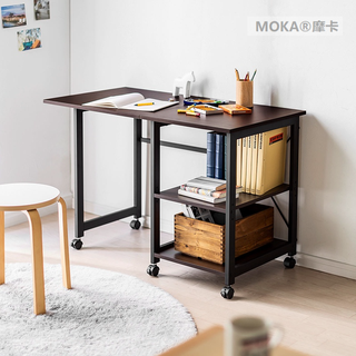 『MOKA®摩卡』書桌 桌子 收納桌 辦公桌 摺曡桌 折疊辦公桌移動寫字臺電腦學習書桌簡約現代學生臥室可伸縮家用臥室