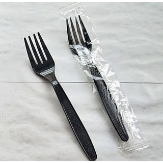 【單支包三角黑叉】西餐叉 沙拉叉 塑膠叉 黑色叉子免洗叉 外帶叉