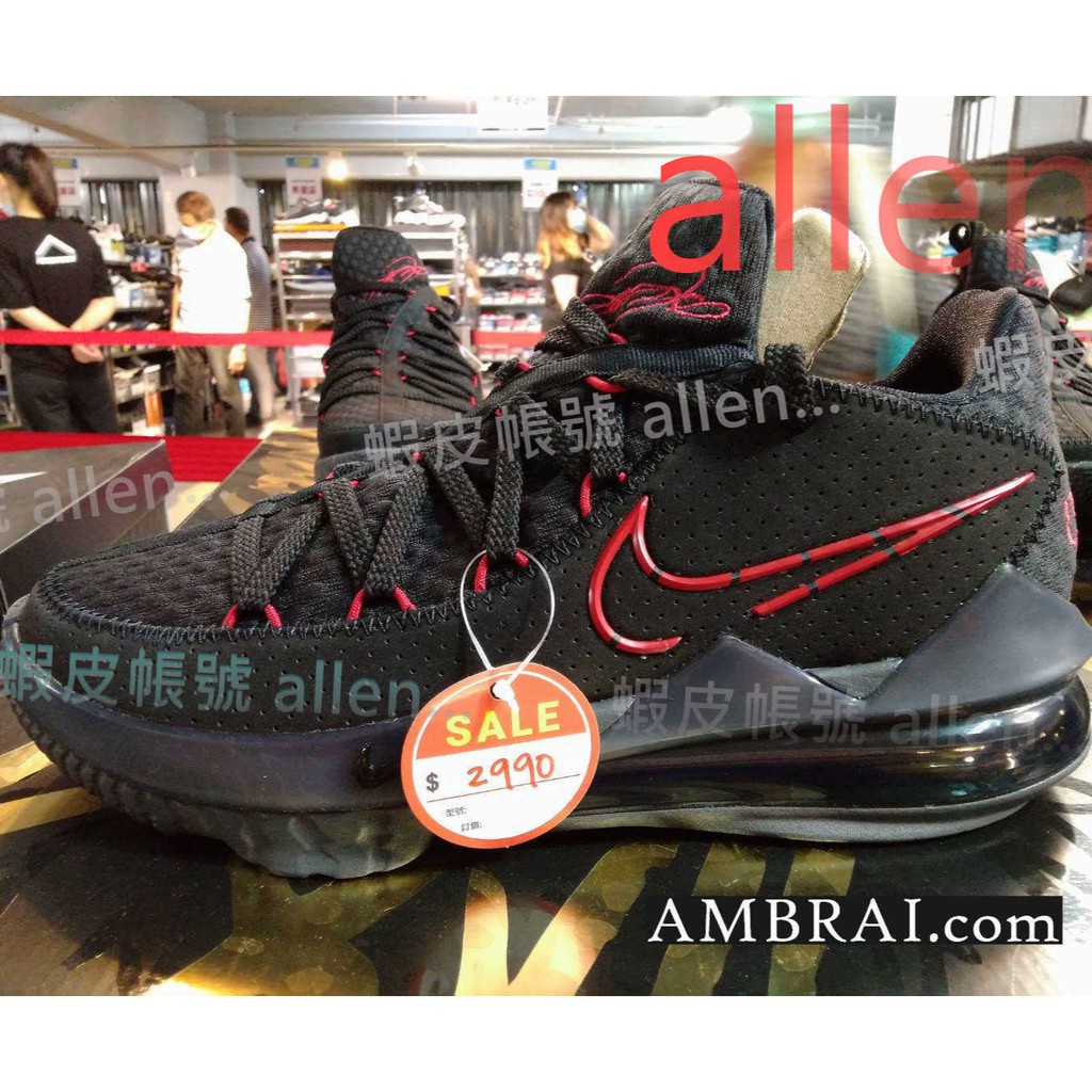 運動用品店代購　NIKE LEBRON 17 LOW EP 黑紅 詹姆士 運動 籃球鞋 字母 KI CD5006-001