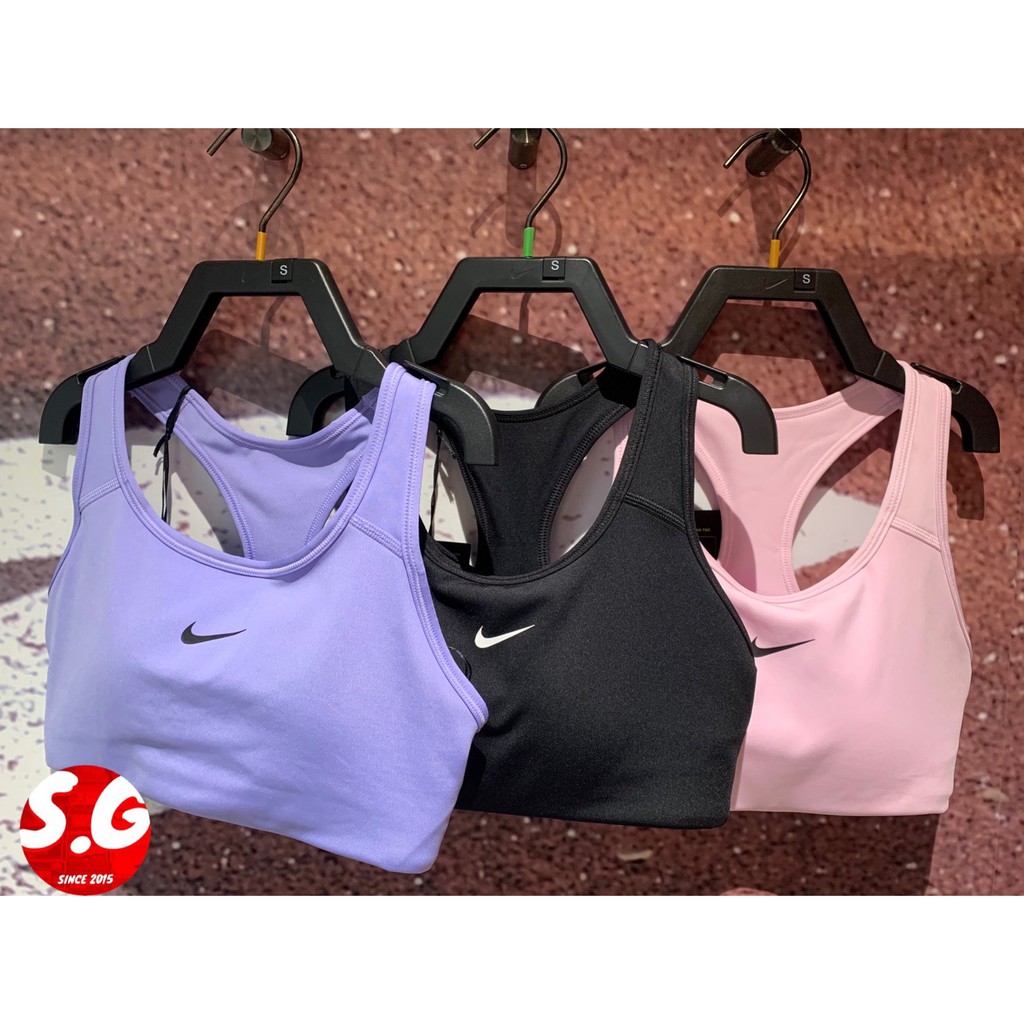 NIKE 女中度支撐運動內衣-韻律瑜珈運動背心BRA 慢跑路跑訓練BV3637-010