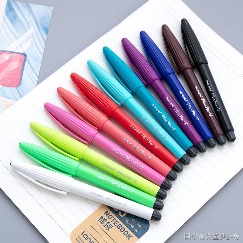 【持久紋身貼】【草本果汁】韓國Monami慕那美Plus Pen.S水性筆 04031彩色纖維筆勾線筆12色
