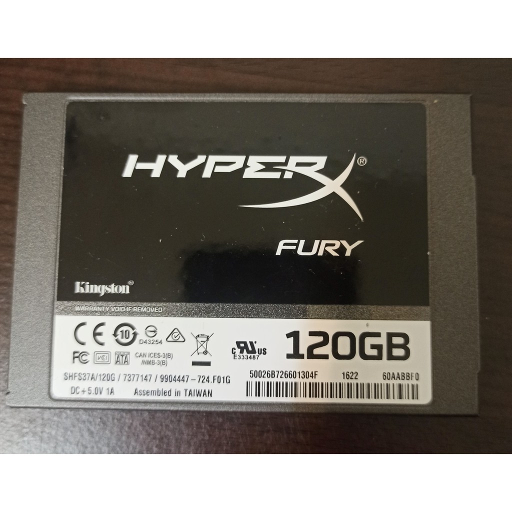 金士頓 Kinston Hyperx Fury 120GB SSD 筆電規格  2.5吋固態硬碟