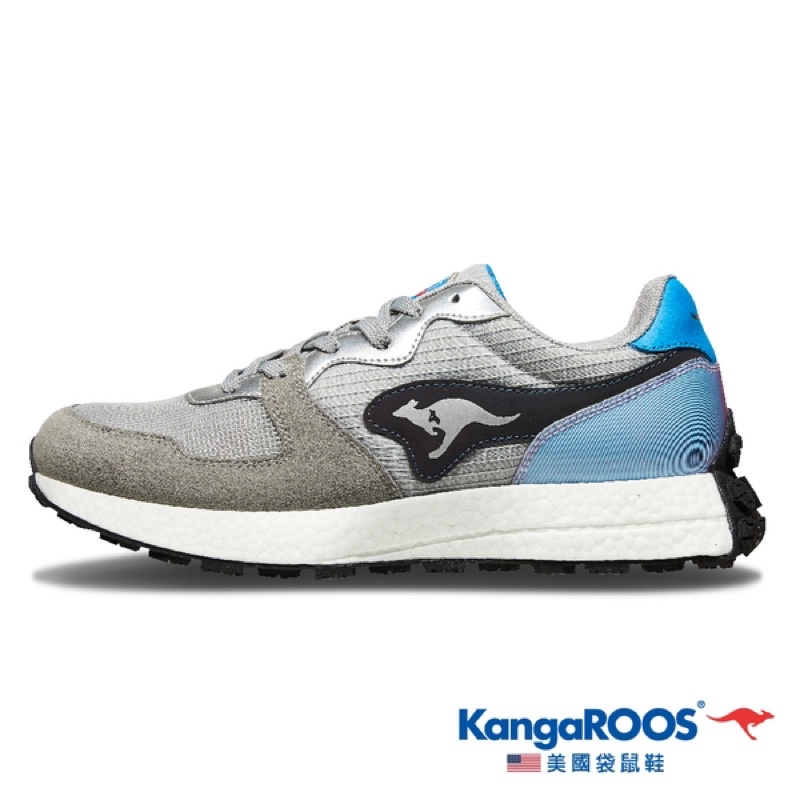 【大腳怪】 KangaROOS 美國袋鼠鞋 X 孫腫來了聯名款 時尚科技1984鞋款 (男-霧銀灰)