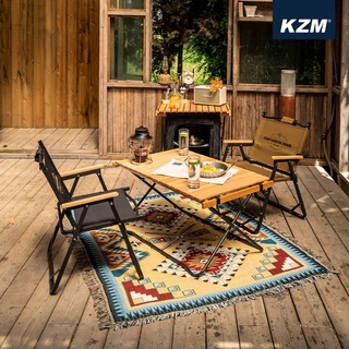 【綠色工場】 KAZMI KZM 素面木手把低座折疊椅 休閒椅 露營椅 武椅 摺疊椅 收納椅 (K20T1C026)