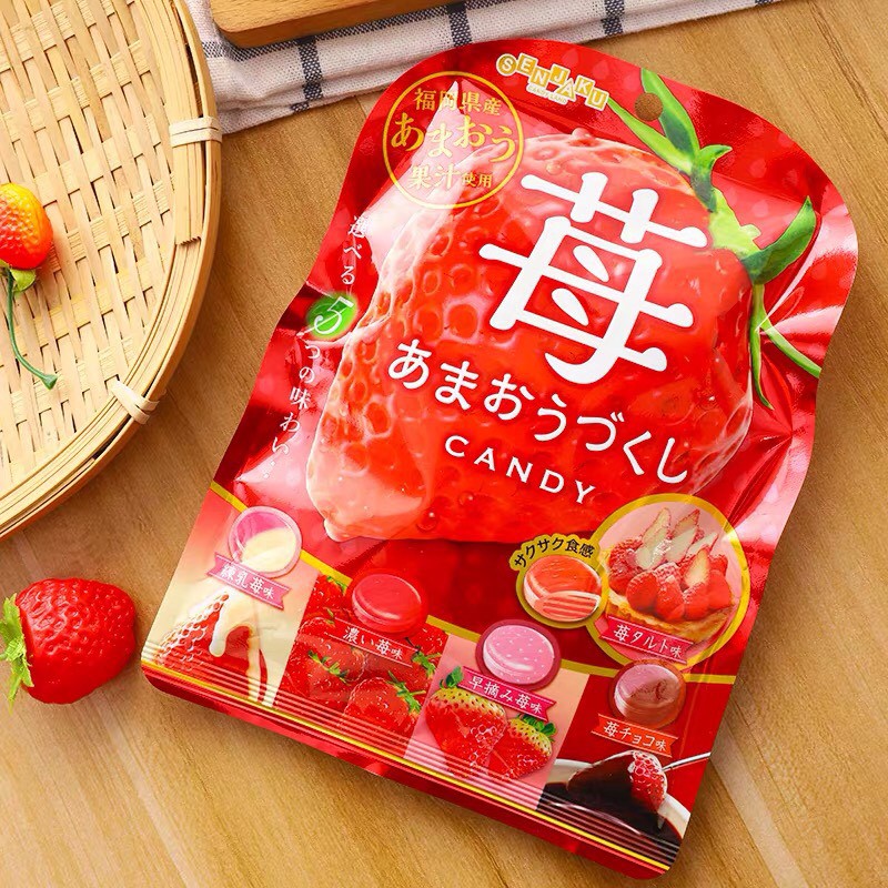 日本SENJAKU扇雀飴5種類草莓糖果草莓夾心糖草莓糖果硬糖日本零食| 蝦皮購物