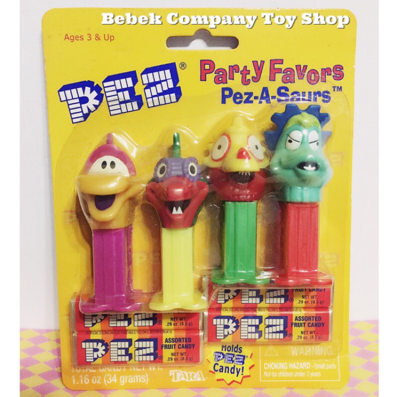 美國二手 vintage collectable pez party favors 貝思 糖果盒 全新未拆封 迷你 恐龍