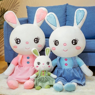 台灣熱賣 可愛毛絨玩具兔子床上女孩公主萌大號小白兔玩偶公仔小兔子布娃娃 8n97