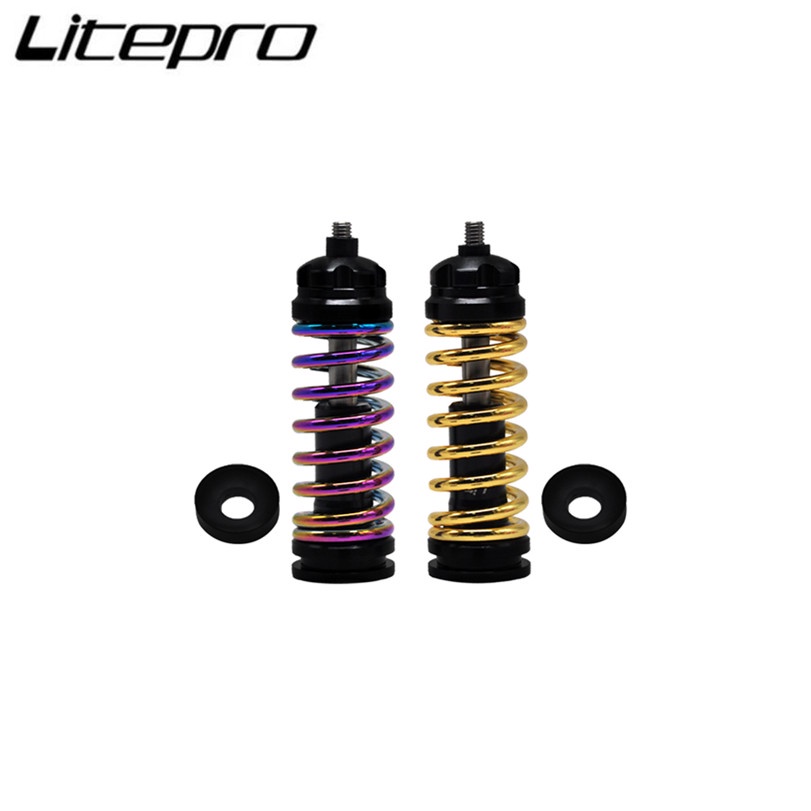 Litepro 適用於 Birdy 自行車可調節阻尼前減震器非液壓彈簧鈦軸減震器