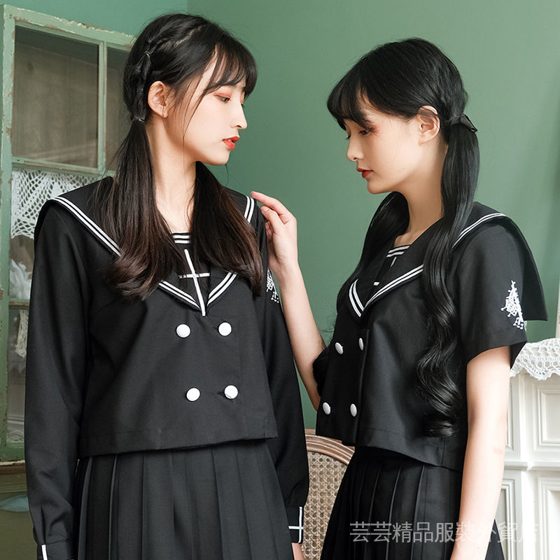 十字玫瑰jk制服日系水手服學院風班服校服英倫中間服閨蜜套裝夏秋 蝦皮購物
