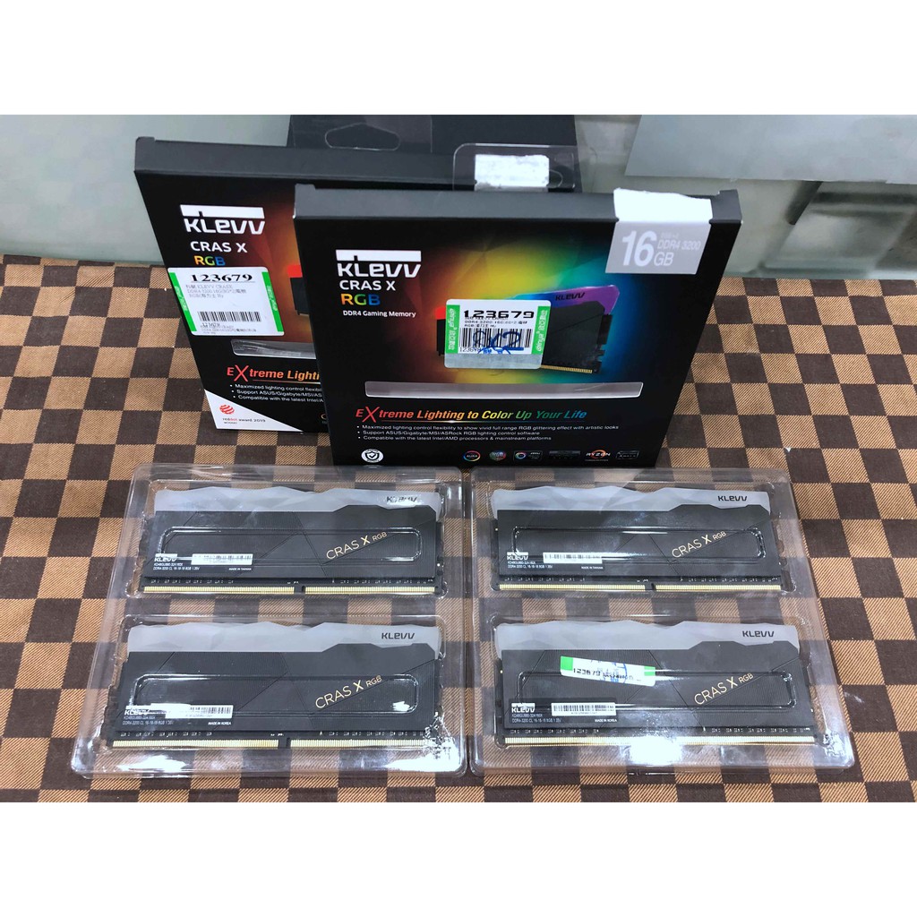 科賦 KLEVV CRASX RGB DDR4-3200 8G*4支(終保)