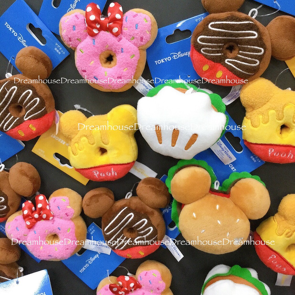 東京迪士尼 米奇 漢堡 手掌 刈包 甜甜圈 絨毛 食物 造型 磁鐵 掛飾 綴飾