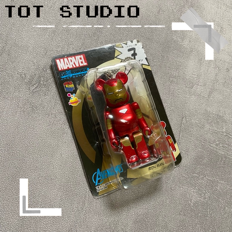 ‹ TOT.Studio › 庫柏力克熊 Be@rbrick 100% 一番賞 漫威 鋼鐵人 吊飾