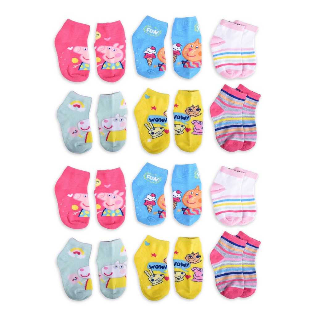正貨🚀美國正貨🚀美國專櫃 Peppa Pig 粉紅豬小妹 兒童 襪子 童襪 女童襪子 12雙