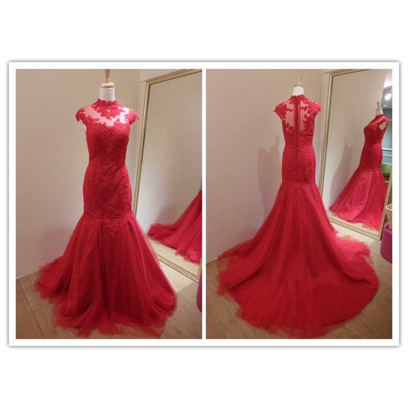 出租/售：紅色改良旗袍婚紗禮服
