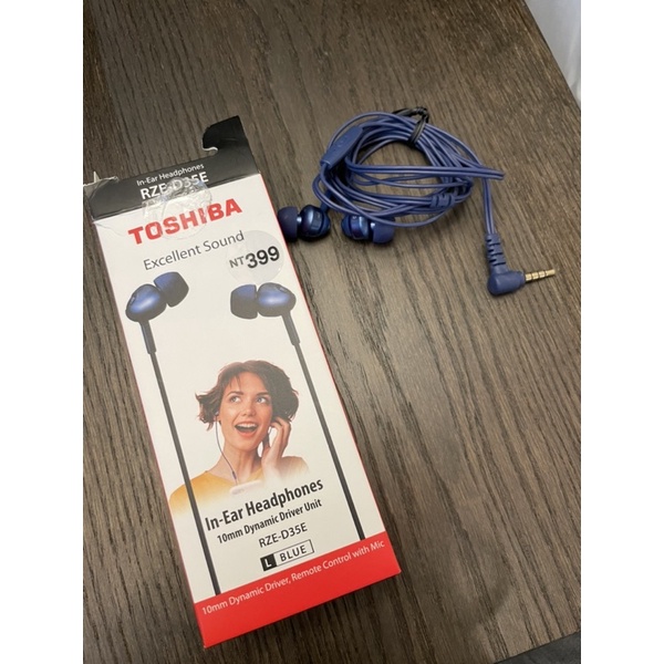 Toshiba RZE-D35E 藍色入耳式耳機 耳麥 耳塞