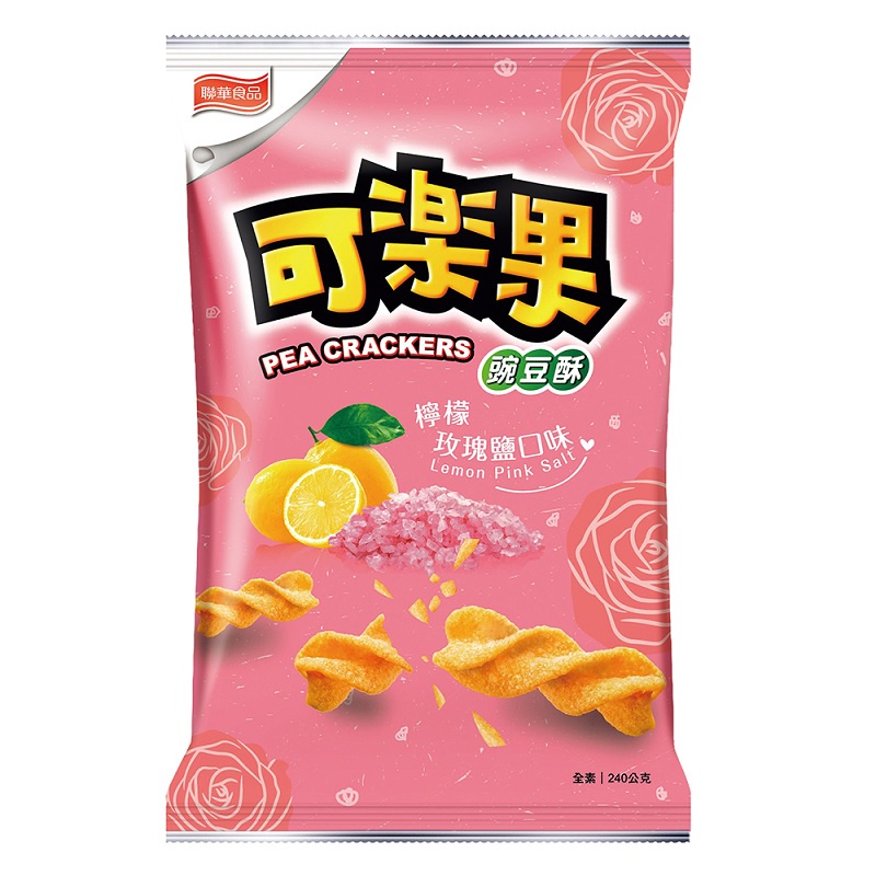 聯華 可樂果 檸檬玫瑰鹽口味豌豆酥 188g【家樂福】