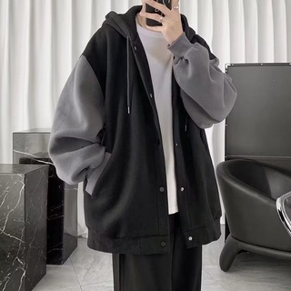 棒球服男裝 秋季新款潮牌拼接高街外套 春秋潮流高階感港風夾克 加絨開衫連帽休閑外套