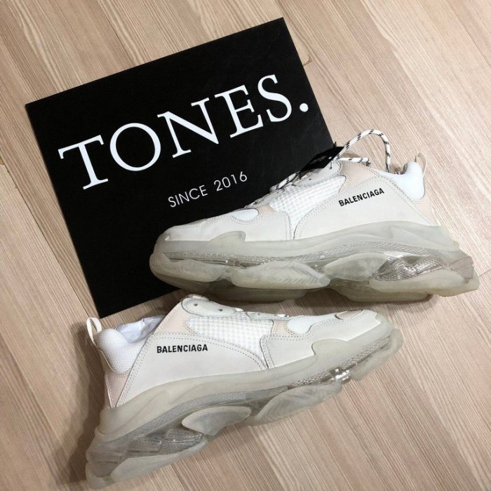 二手正品全新正品 Balenciaga TRIPLE-S 19SS 透明厚底 復古運動鞋