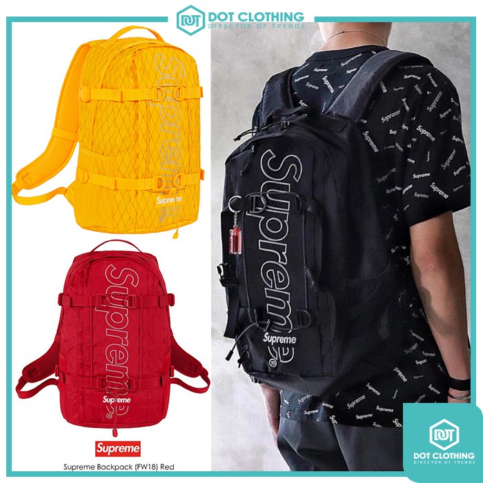 DOT小物 2018 F/W Supreme 45th Backpack BOX LOGO 後背包 黑 紅 黃 全新正品