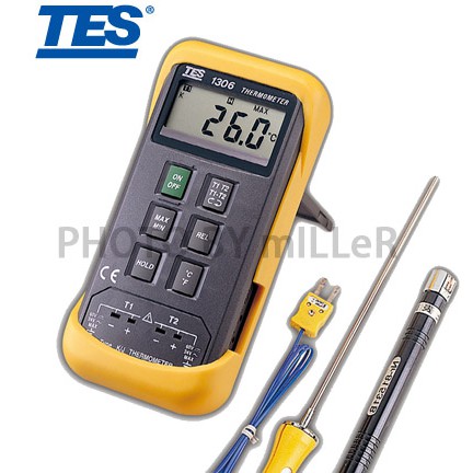 【含稅-可統編】溫度計 TES-1306 雙通道溫度計 雙組測量溫度計(小數一位)