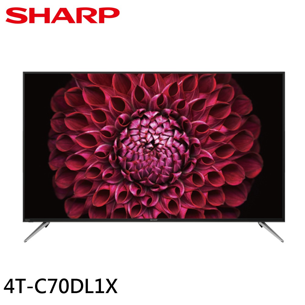 SHARP 夏普 70吋4K聯網電視 螢幕 液晶顯示器 4T-C70DL1X 大型配送