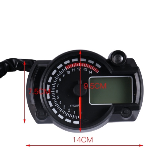 Ebike Instrument In 7 Colors Waterproof LED Speedometer