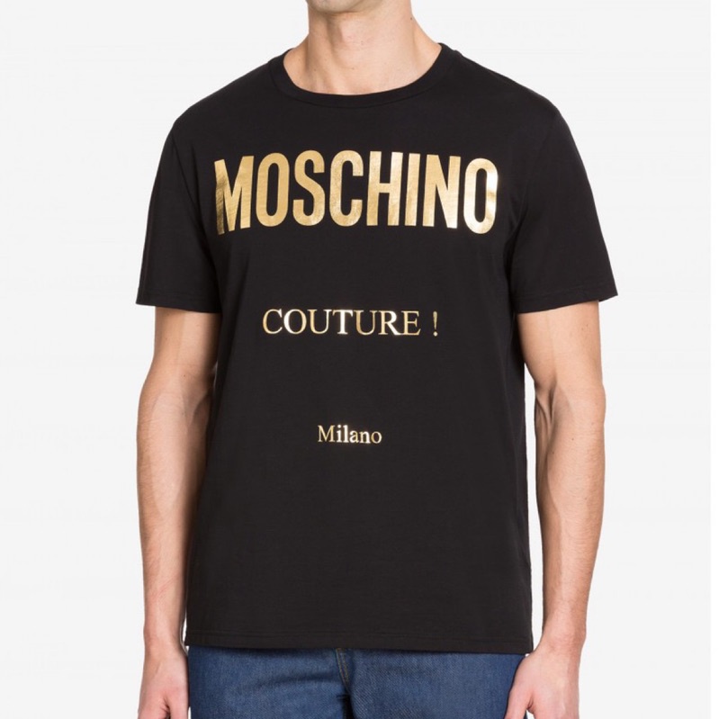 ✴Sparkle歐美精品✴ Moschino 經典品牌米蘭燙金短袖T恤  現貨真品