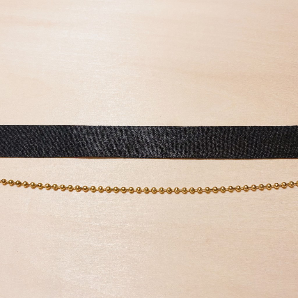 【N0147】復古黃銅珠黑色頸鍊