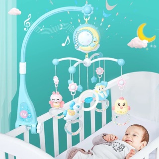 ❤️ 嬰兒玩具新生兒寶寶床鈴0-3-18個月音樂搖鈴床掛鈴嬰兒用品禮盒(連線)