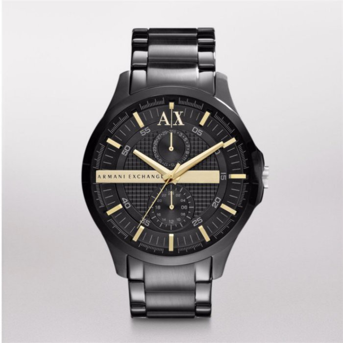 【ARMANI EXCHANGE】【AX2121】A/X男款腕錶鋼錶帶雙眼日期黑 F03172121-AX