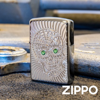 ZIPPO 綠水晶糖骷髏(加厚版)防風打火機 Armor加厚版 官方正版 現貨 限量 禮物 客製化 終身保固 49172