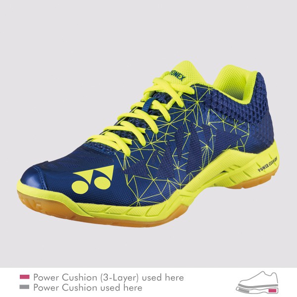 YONEX羽毛球鞋系列POWER CUSHION AERUS 2 MEN 黃色/藍色 SHBAM2【羿樂運動休閒用品】