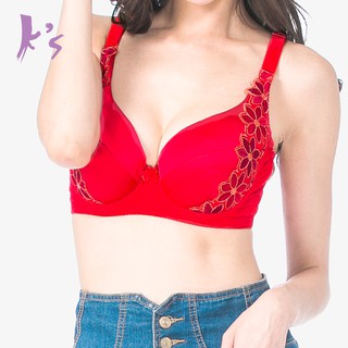 【K's凱恩絲】集中托高機能調整型有氧蠶絲內衣-M1款魅力紅CDE杯