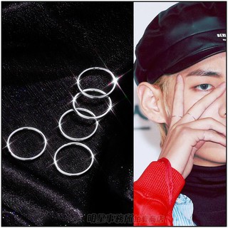 ❌免運❌ 韓國指環 正韓進口ASMAMA正品 防彈少年團 金泰亨 BTS V 同款簡約純銀細戒指