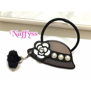 Naffyss✿韓國正品GRAIN de BEAUTE小香風山茶花玫瑰薔薇珍珠水鑽帽子髮圈/髮束