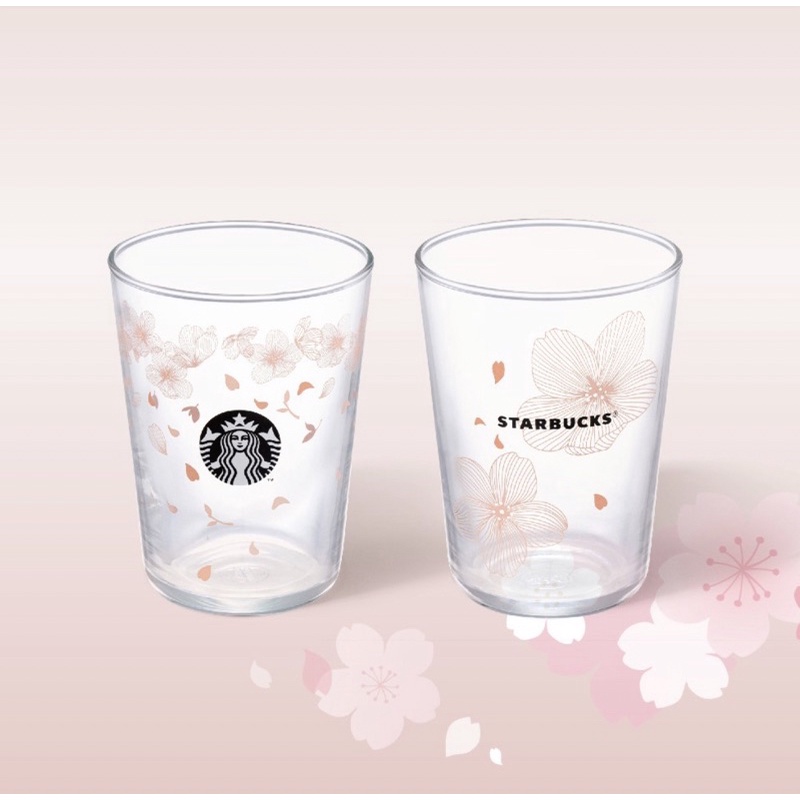 全新現貨 星巴克 Starbucks春櫻對杯組 玻璃杯組