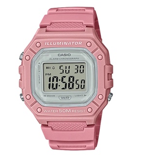 【奇異SHOPS】CASIO 色彩繽紛 機能性運動電子錶 W-218HC-4A