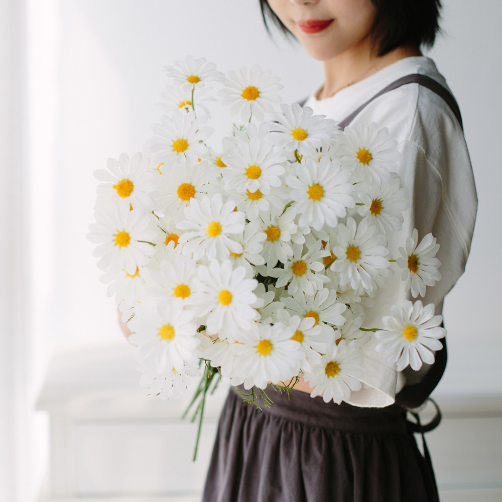 台灣出貨特價中1枝5朵小雛菊仿真花仿真花小雛菊秋菊花洋甘菊波斯菊人造花洋甘菊客廳擺設野菊花小清新荷蘭菊 蝦皮購物