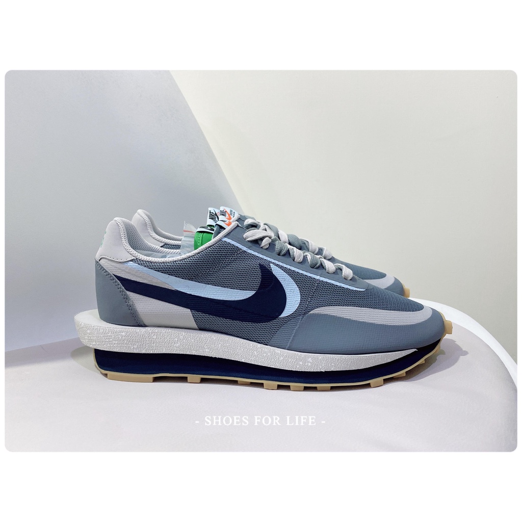 -現貨- NIKE LDWAFFLE x SACAI x CLOT COOL GREY 聯名 灰藍 DH3114-001