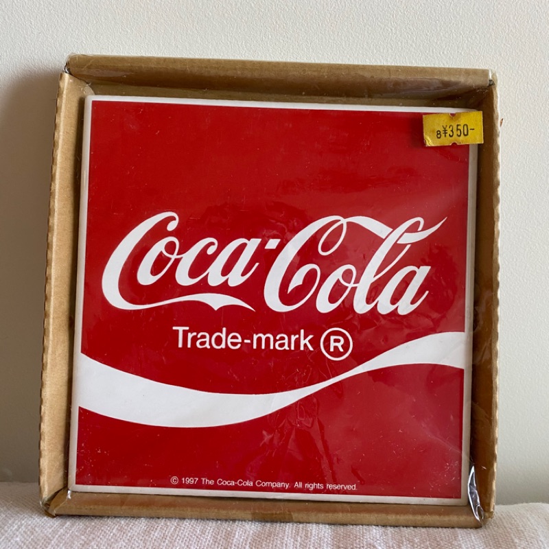 Coca-Cola 可口可樂 經典Logo 磁磚 正方形杯餐墊
