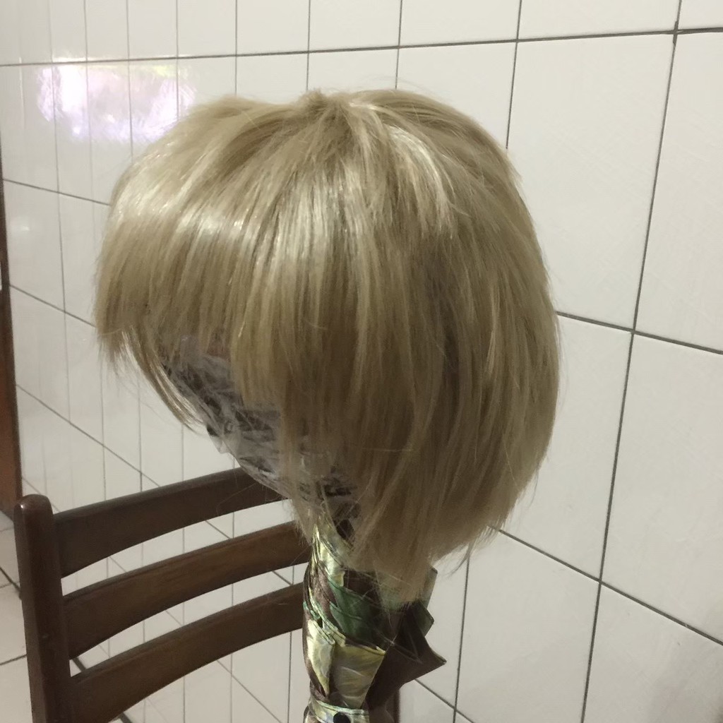 淺金色假髮志萬零之地帶zone 00 Cosplay Cos 金髮白金色短髮 蝦皮購物