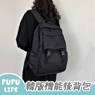 [台灣現貨] 後背包-韓版機能工裝背包/雙肩包/學生包/書包