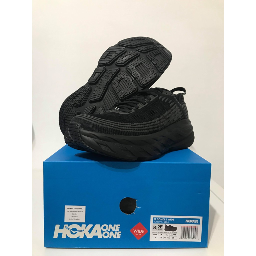 現貨供應／Hoka One One Bondi 6 男鞋寬版／全黑／現貨供應／保證正版公司貨