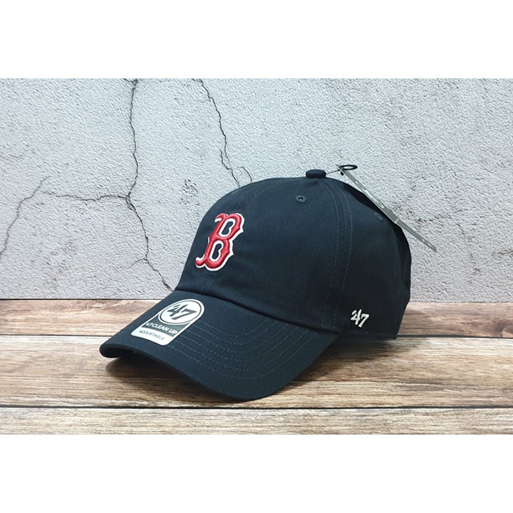 蝦拼殿 47 brand MLB波士頓紅襪 黑底紅字  基本款老帽棒球帽  現貨供應中 男生女生都可戴