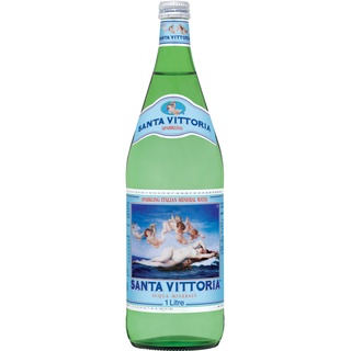 免運🚚義大利SANTA VITTORIA(1L x12入 玻璃瓶)聖維多利亞天然氣泡礦泉水 大推👍